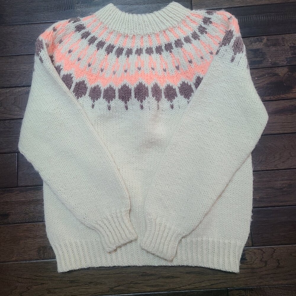 Vintage Wool Hand Knit Sweater - Women's size small